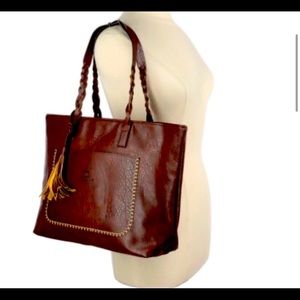 Brown faux leather purse / tote